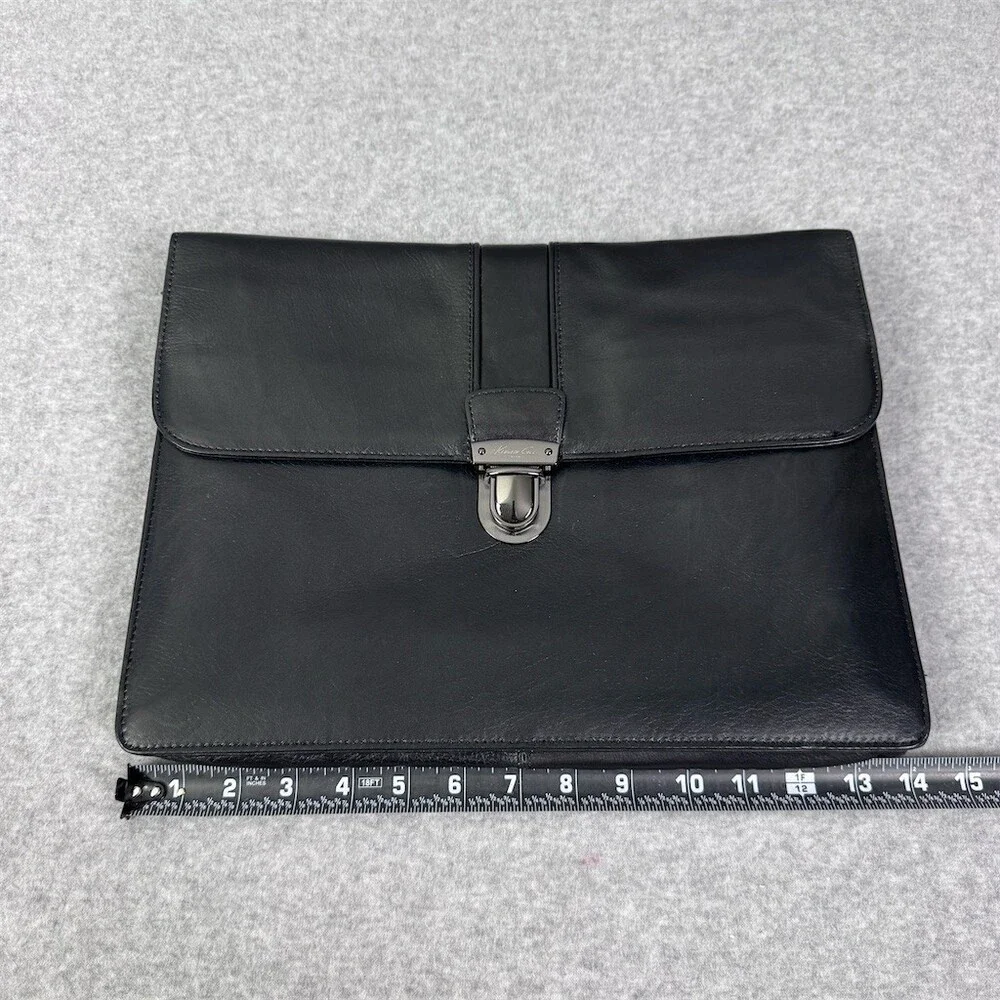 Kenneth Cole New York Portfolio Soft Leather Briefcase Black Strap Included